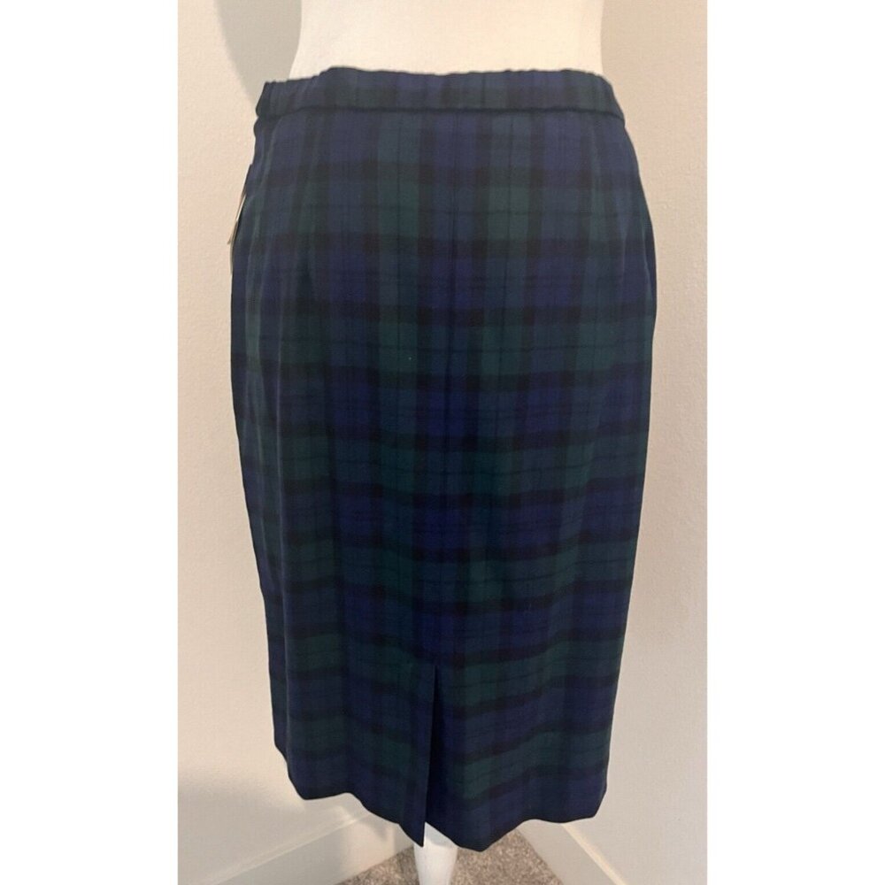 Vtg Pendleton 12 wool pencil skirt Blk watch Tartan Plaid New tags Preppy Academ - Picture 5 of 8